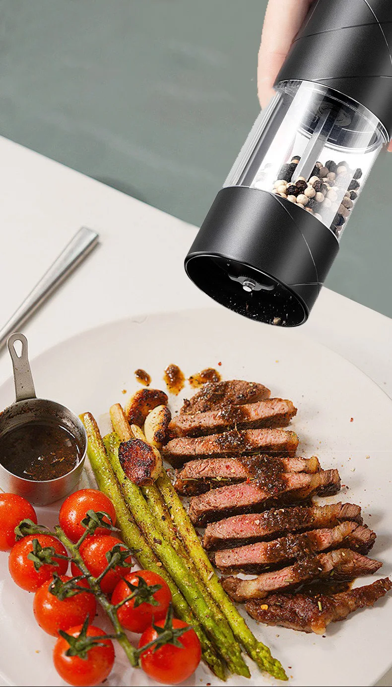 Description Picture 3 of itemElectric Grinder Automatic Mills Pepper Seasonings Spices Grain Salt Grinder with LED Light Adjustable Coarseness Kitchen Tools