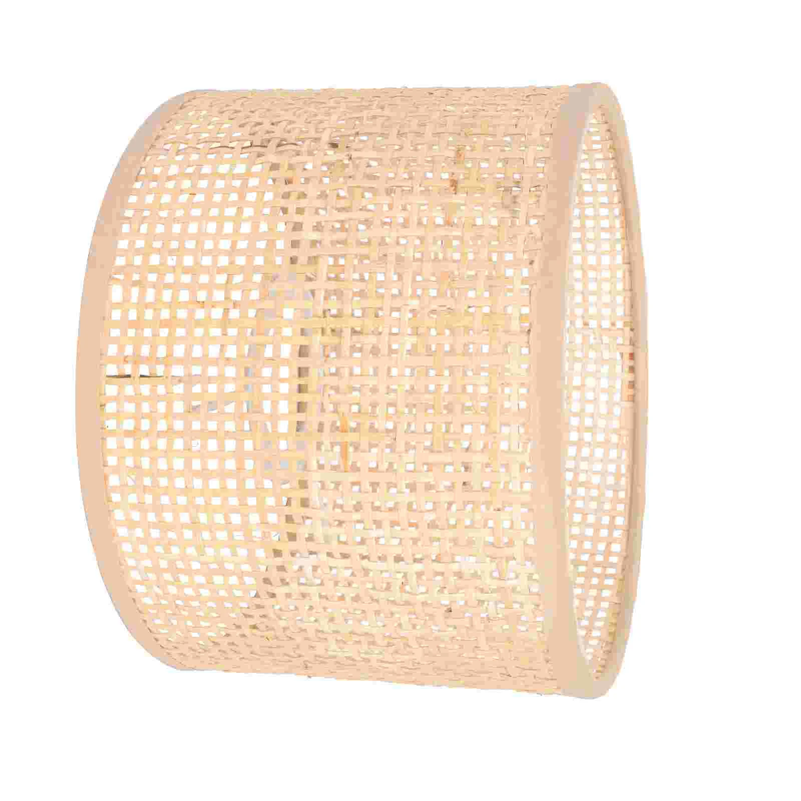 Rattan Lampshade Small Chandelier Lamp Shade Handwoven Light Shade Drum Lampshade Country Cottage Lamp Cover Replacement Light