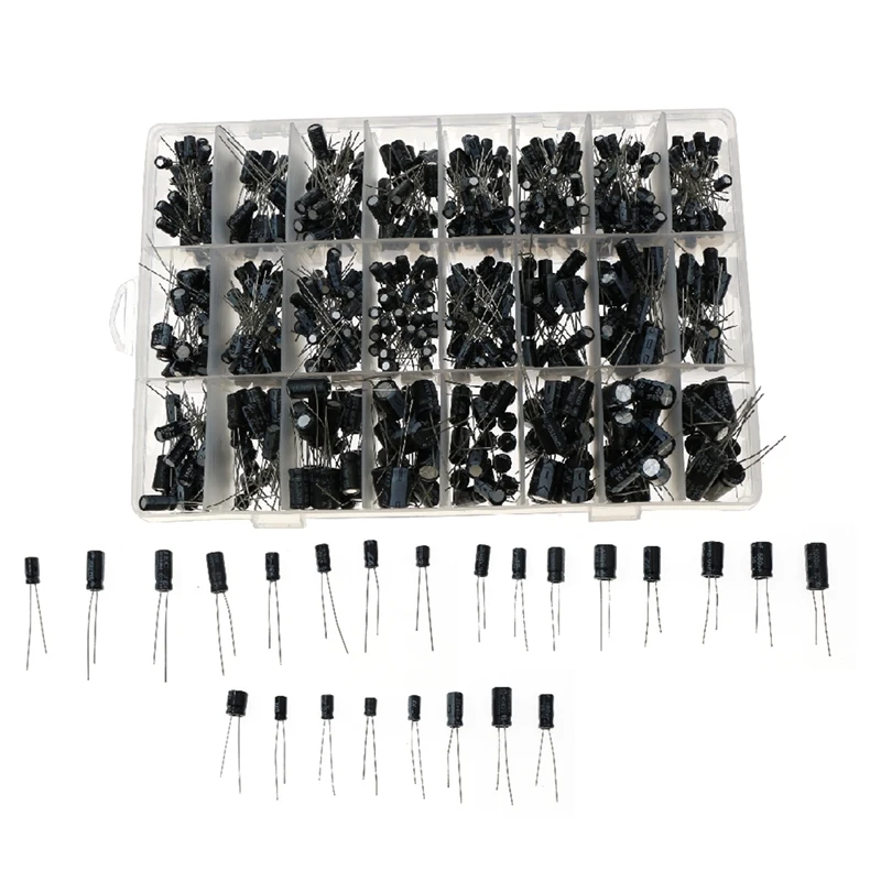 

630PCS 24 Kinds Of Electrolytic Capacitors Sample Box 630PCS Set Kit 0.1UF-1000UF