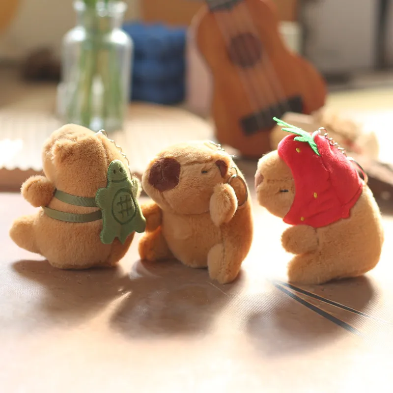 1/2/4/6PCS PP Cotton Net Capybara Water Dolphin Pendant Plush Toy Doll Bag Charm Keychain