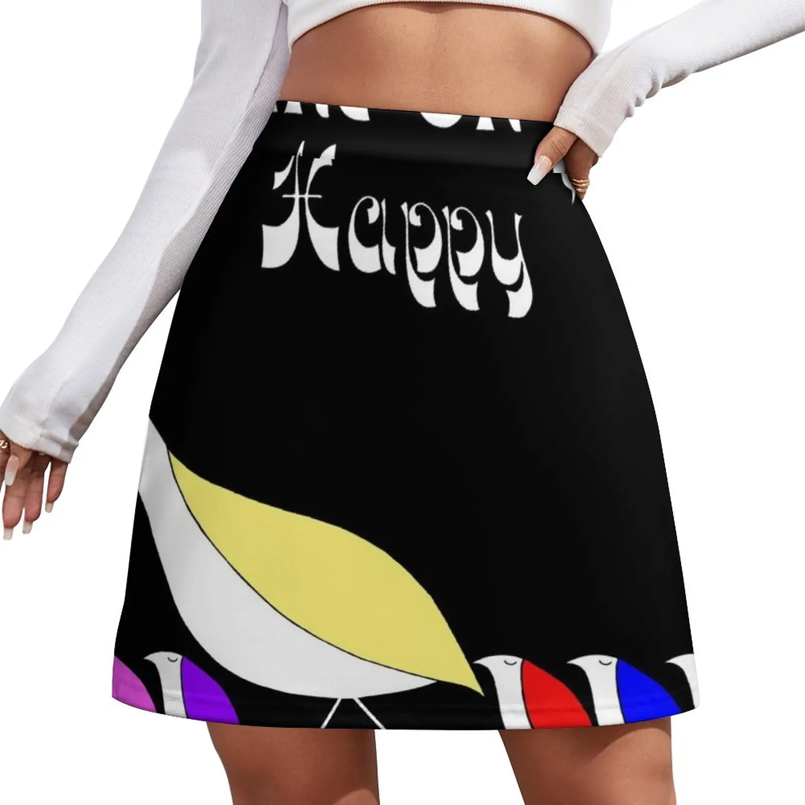 Come On Get Happy iCONS by Aristotle Allen Retro Graphics Mini Skirt Female dress sexy short mini skirts james iha let it come down 1 cd