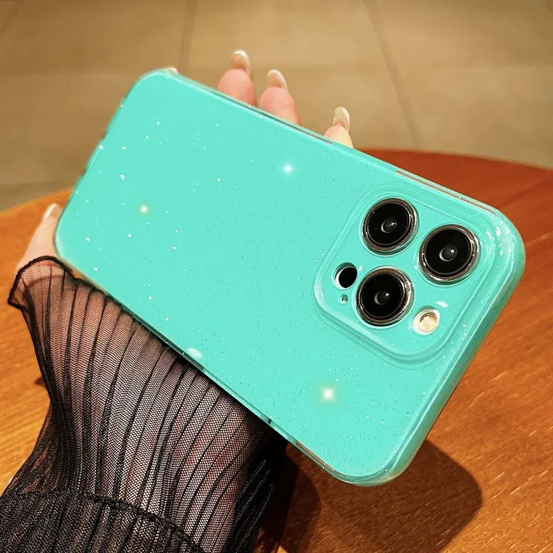 Luxurious Glitter Neon Fluorescence Silicone Phone Cover