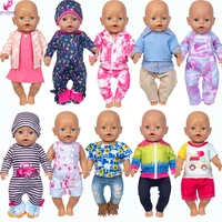 Vêtements de poupée pour fille de 18 pouces, pantalons en jean, ensemble de vêtements de poupée, manteau, robe rose, cadeau du nouvel an 5