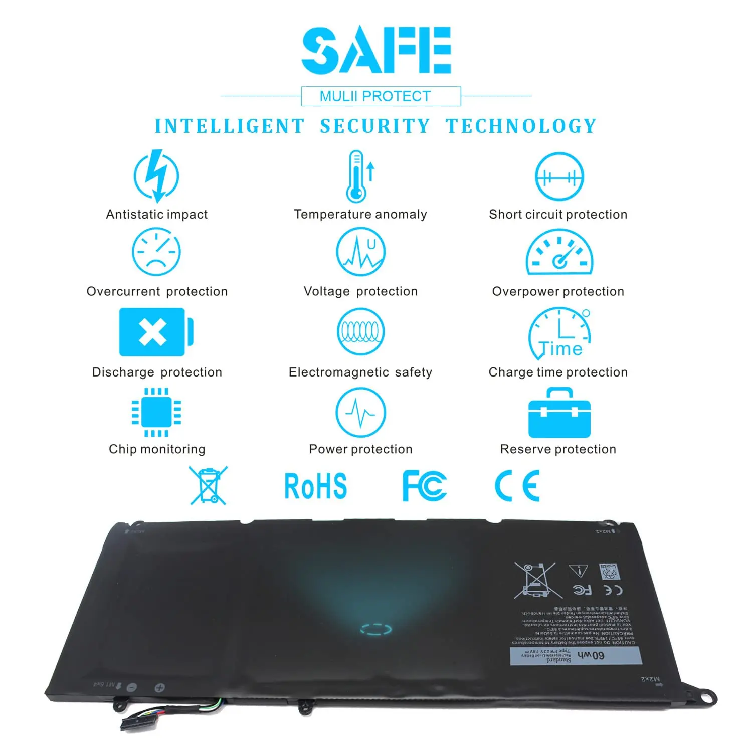 Фото Аккумулятор для ноутбука PW23Y для Dell XPS 13 9360 P54G002 13-9360-D1605G 13-9360-D1605T 13-9360-D1609 13-9360-D1609G 13-9360-D1705G 3-9360-D1505 13-9360-D 1805T XPS серии 2017 г. TP1GT RNP72 0RNP72 0TP1GT №5