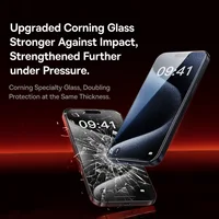 Baseus 3D Curved Tempered Glass for iPhone 16 15 Pro Max Hot Bending Full Coverage Shatterproof Clear Corning Screen Protector 4
