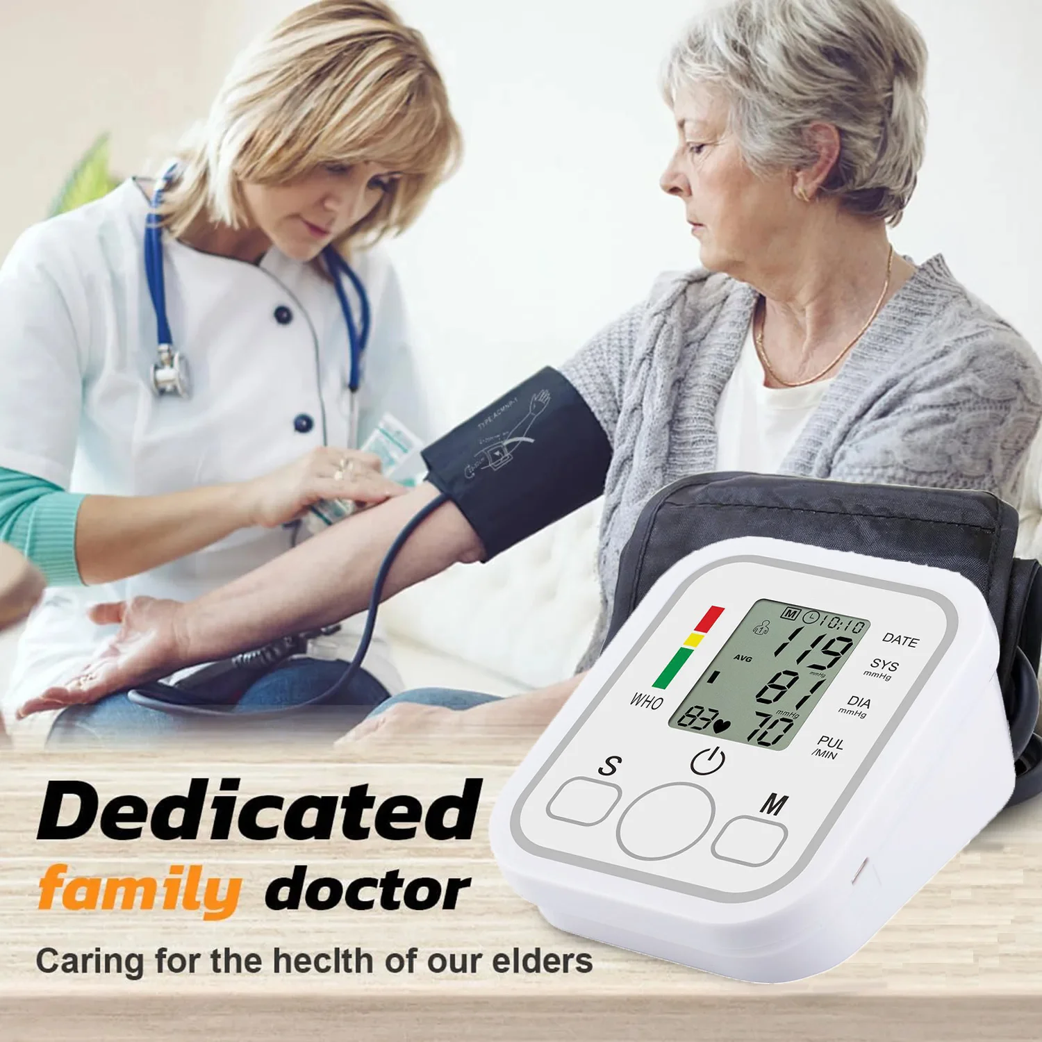 Upper Arm Style Digital Electronic Blood Pressure Monitor Electronic Digital Sphygmomanometer Medical BP Monitors Tensiometer