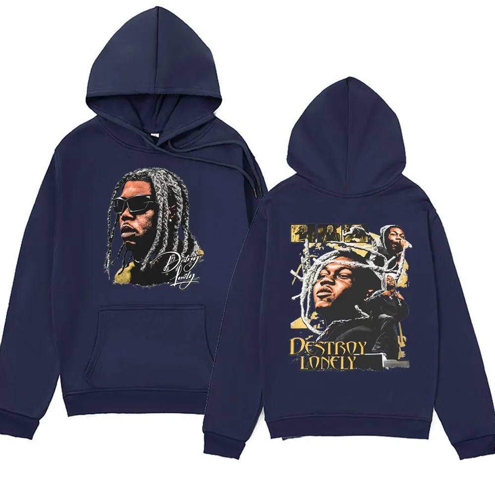 Rapper Destroy Lonely Print Hoodie Men Women 2024 New Fashion High Quality Fleece Sweatshirts Oversized Streetwear Hoodies Male