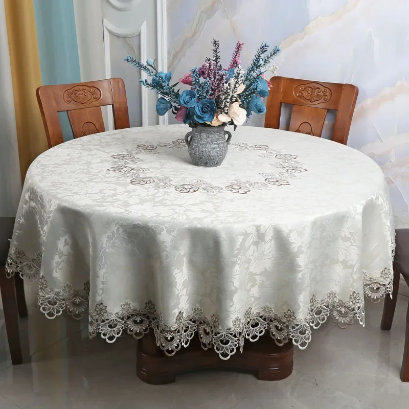 Table Cloth Round Table Luxury Room Aesthetic Tablecloth Coffee Dining Table Cover Embroidered Dust Cover Lace Home Decor 3