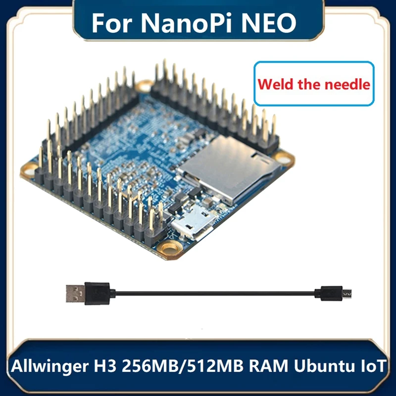 Nanopi NEO 코어 Allwinger H3 쿼드 코어 보드, 마이크로 USB 라인 용접 핀 헤더 포함, 256MB + 4G