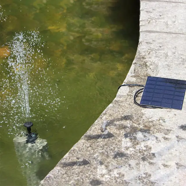 7 V 1,2W Kefe Nélküli Motoros Úszó Napenergia Szökőkút Vízszivattyú Kültéri Madárfürdőkert Kerti Kert Dekoratív - Image 2