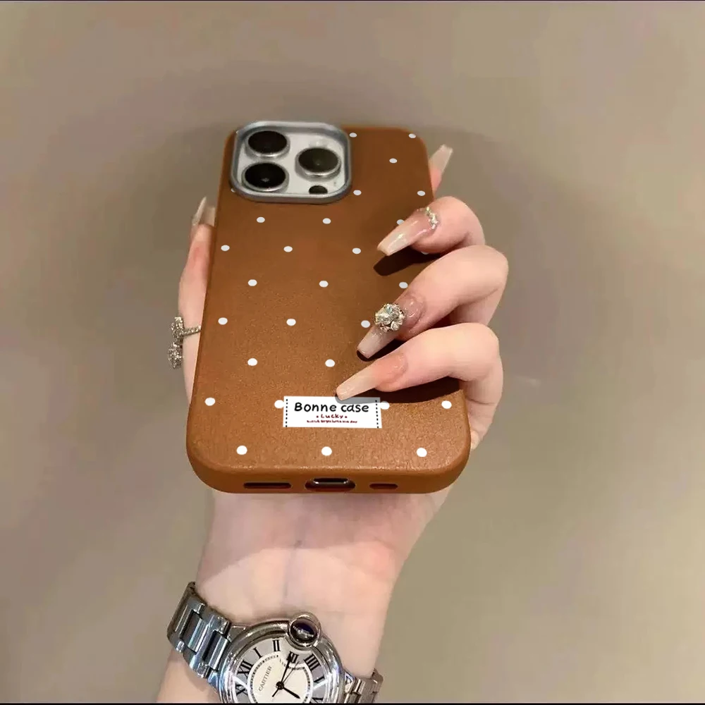 White Polka Dots Design Shockproof Soft Phone Case