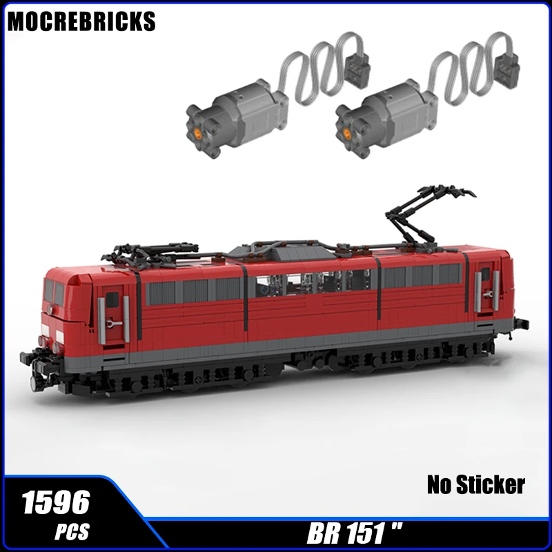 

German Railway Train BR 151 Electric Heavy Freight Locomotive With Power Motor MOC Building Block Assembly Model Kids Bricks Toy