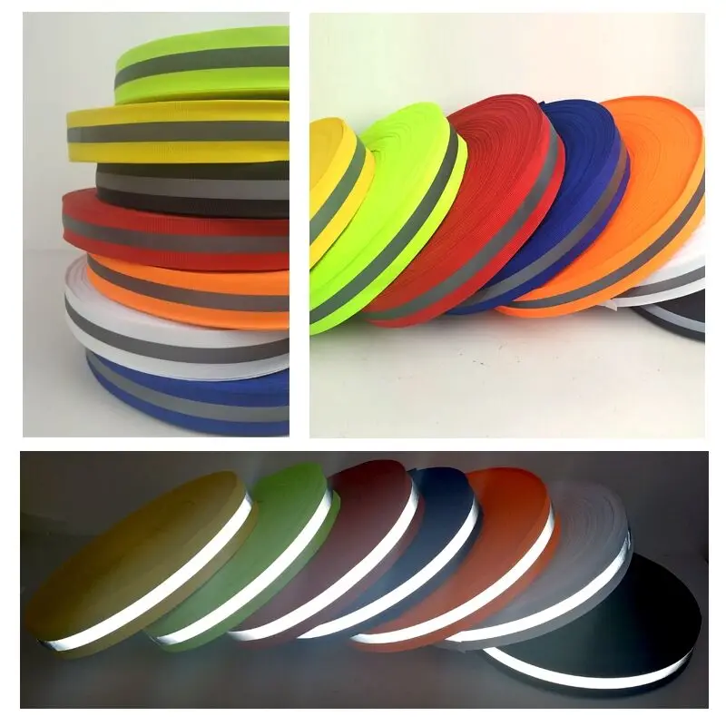 5 yards 20mm Safety Reflective Sew On Fabric Tape Strap Vest Webbing reflective tape