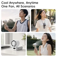 Ventilateur portatif de refroidissement à grande vitesse 3600mAh Rechargeable 100 vitesses de vent réglable Mini ventilateur Turbo de refroidissement par Air pliable 5