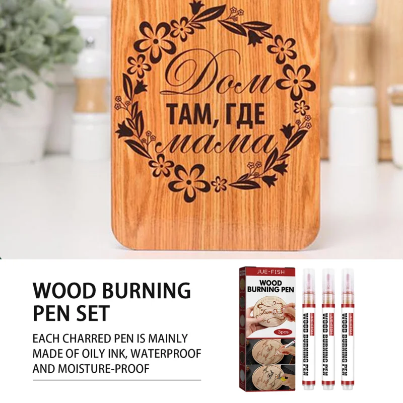 3Pcs Scorch Markerr Chemicall Wood Burning Pen Per Progetto Pittura Pirografia Fai Da Te Marcatore Al Caramello Arte Pirografia Forniture Artigianato