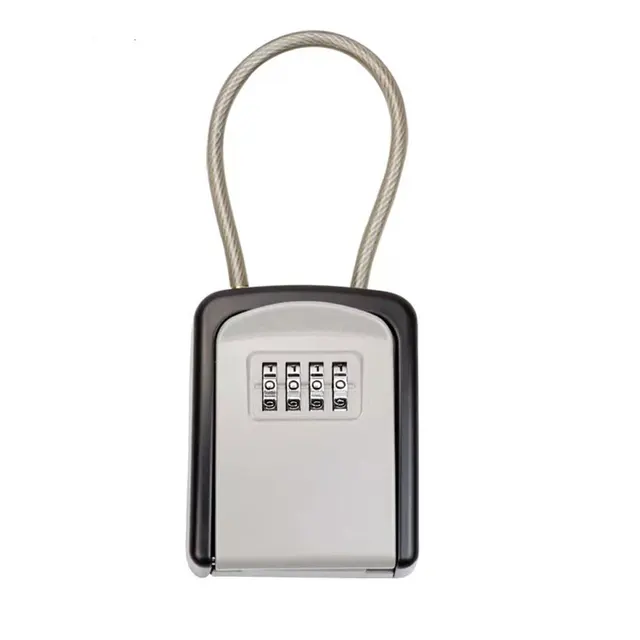 Metal Hidden Key Safe Box 4-Digital Password Combination Lock With Hook Mini Secret Box For Home Villa Caravan 4