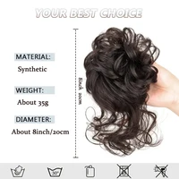 Chignon synthétique élégant bouclé en caoutchouc élastique, moelleux, facile à coiffer, adapté à un usage quotidien 2