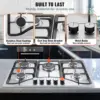 30-inch Gas Cooktop, 5 Burners Built-in Gas Stove Top, Convertible Stainless Steel Natural Gas Hob, wi 5