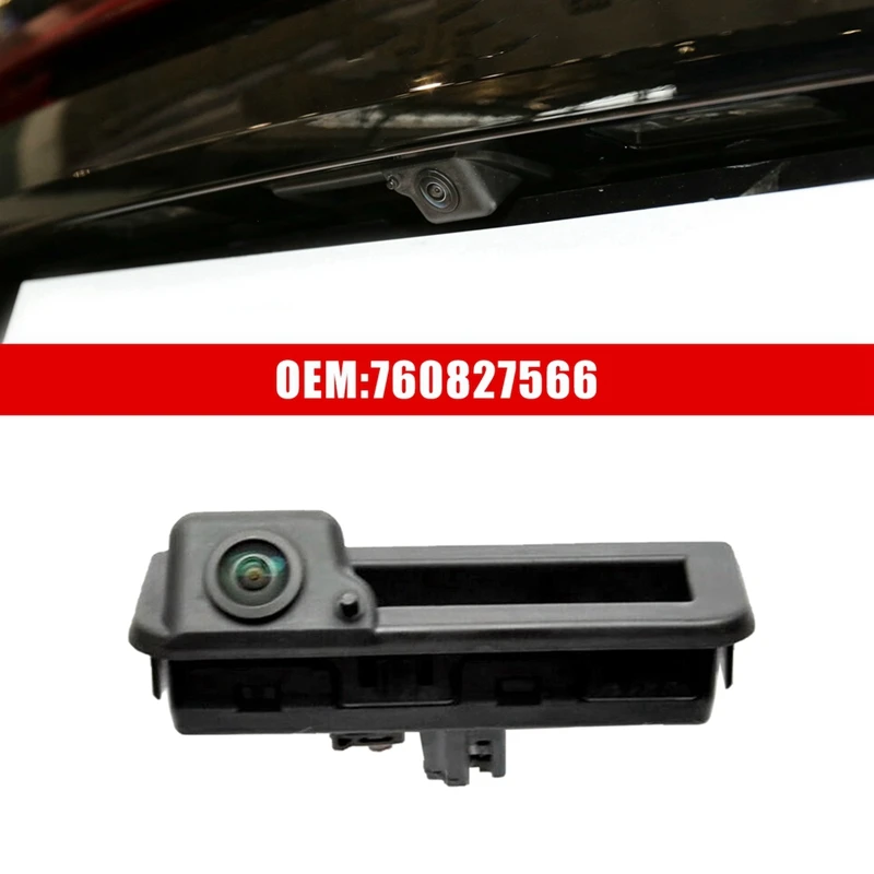 

1 PCS Car Electric Lid Lock Reversing Rear View Camera 760827566 Black For VW Touareg