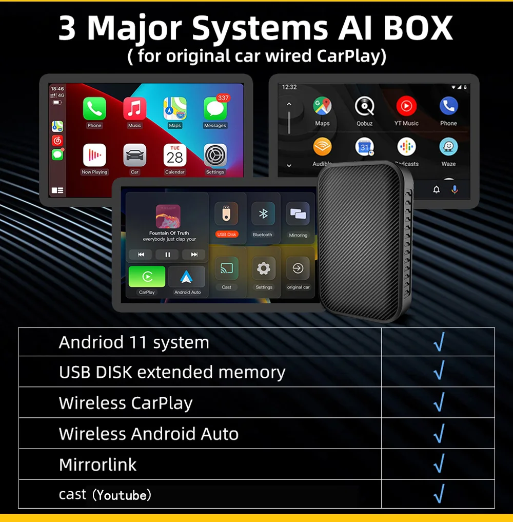 Беспроводной адаптер carplay ai box android auto. Carplay android box.