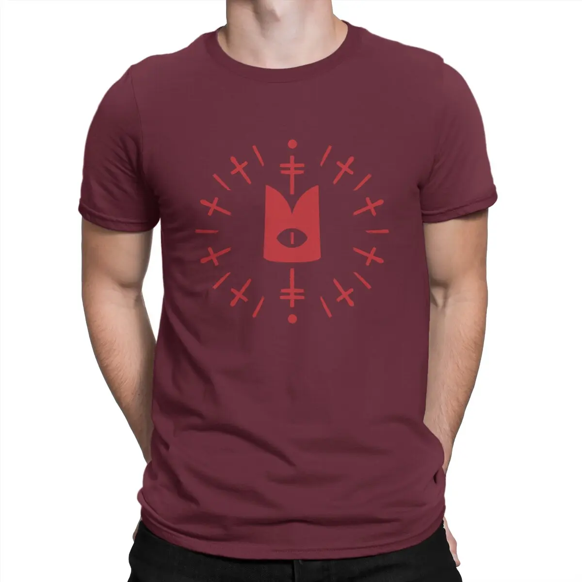 thumbnail image 1 of Camiseta de hombre del juego de la cabra del culto al cordero con corona de ojos, camiseta distintiva, sudaderas gráficas hipster, 1 of 7