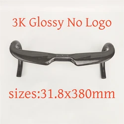 Carbon Fiber Aerodynamic Bicycle Handlebars - Lightweight & Reinforced Design with Internal Routing (Gloss No logo 380)