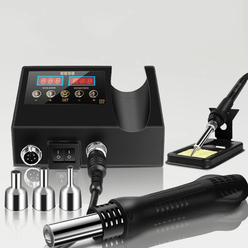 SMD Rework Soldering Station 2 in 1 Portable Soldering Iron Hot Air Gun soldering iron hot air gun soldering station soldering tool