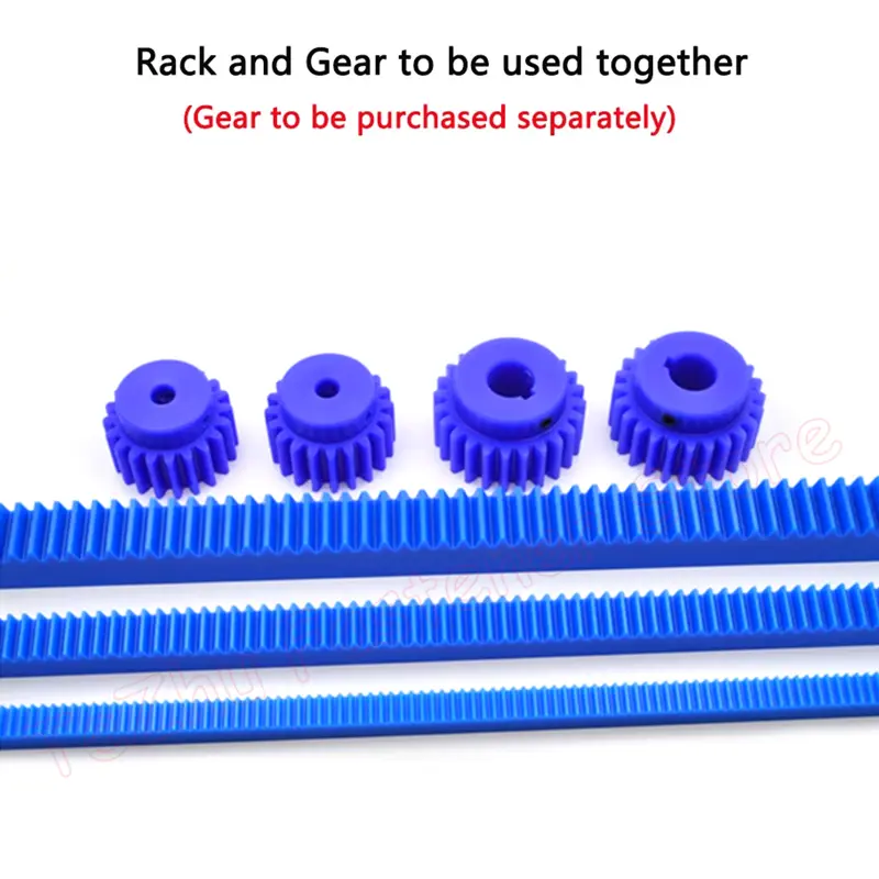 1pcs Blue Plastic Gear Rack 0.5/0.8/1/1.5/2/2.5/3/4 Module Straight Teeth Drive Rack Length 300/500mm 10x10-40x40 Spur Gear Rack image 5
