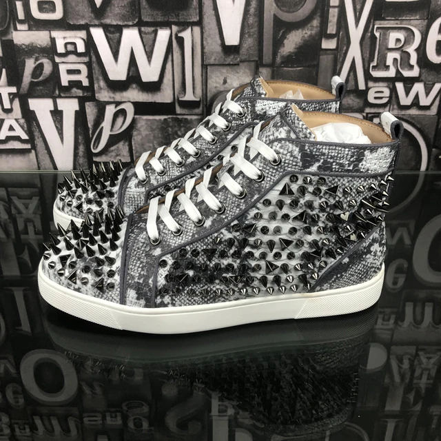 Christian Louboutin Mens Spike Sneakers  Christian Louboutin Shoes Mens  Sneakers - Leather Casual Shoes - Aliexpress