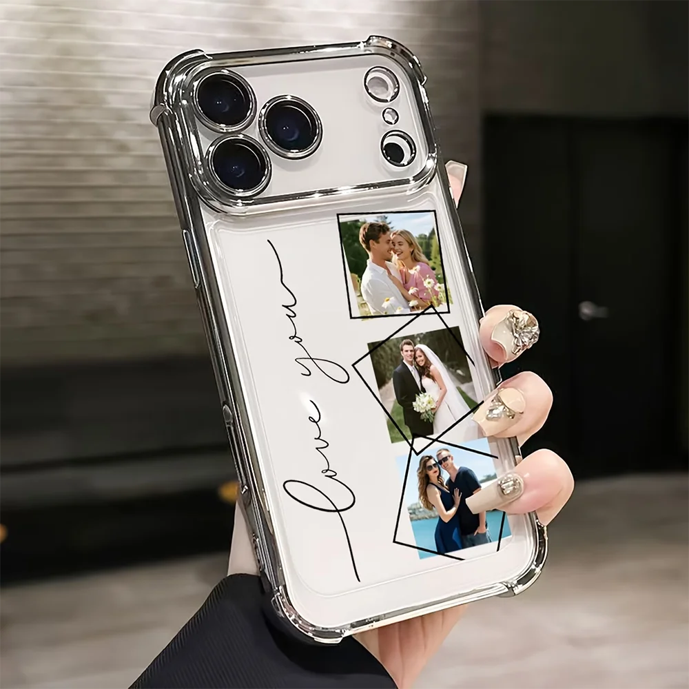 DIY Customized Electroplated Shockproof Clear Back Phone Case