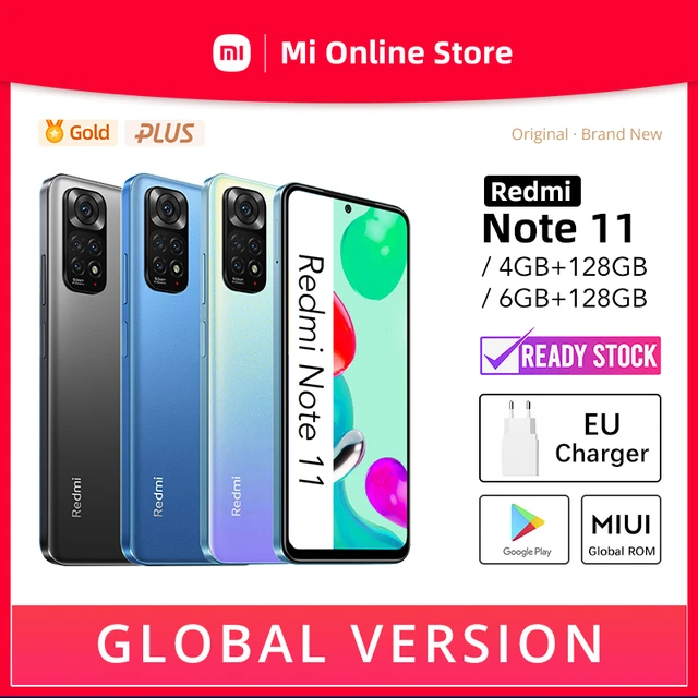 Xiaomi Redmi Note 11 4G Volte 128GB + 4GB Factory Unlocked 6.43 inch Quad Camera 50MP Night Mode (Not Verizon Sprint Boost Cricket AT&T) (graphite