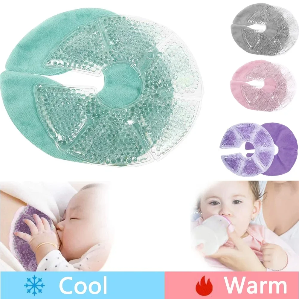 Breast Pads Milk Pads Breast Therapy Ice Packs Hot and Cold Breast Pads Reusable Breastfeeding Essentials Large Gel Bead Packs for Moms