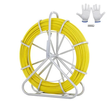 SucceBuy Fish Tape Fiberglass 425/492/600/656 ft Duct Rodder Fishtape Wire Puller Fishing Tools for Walls and Electrical Conduit 1