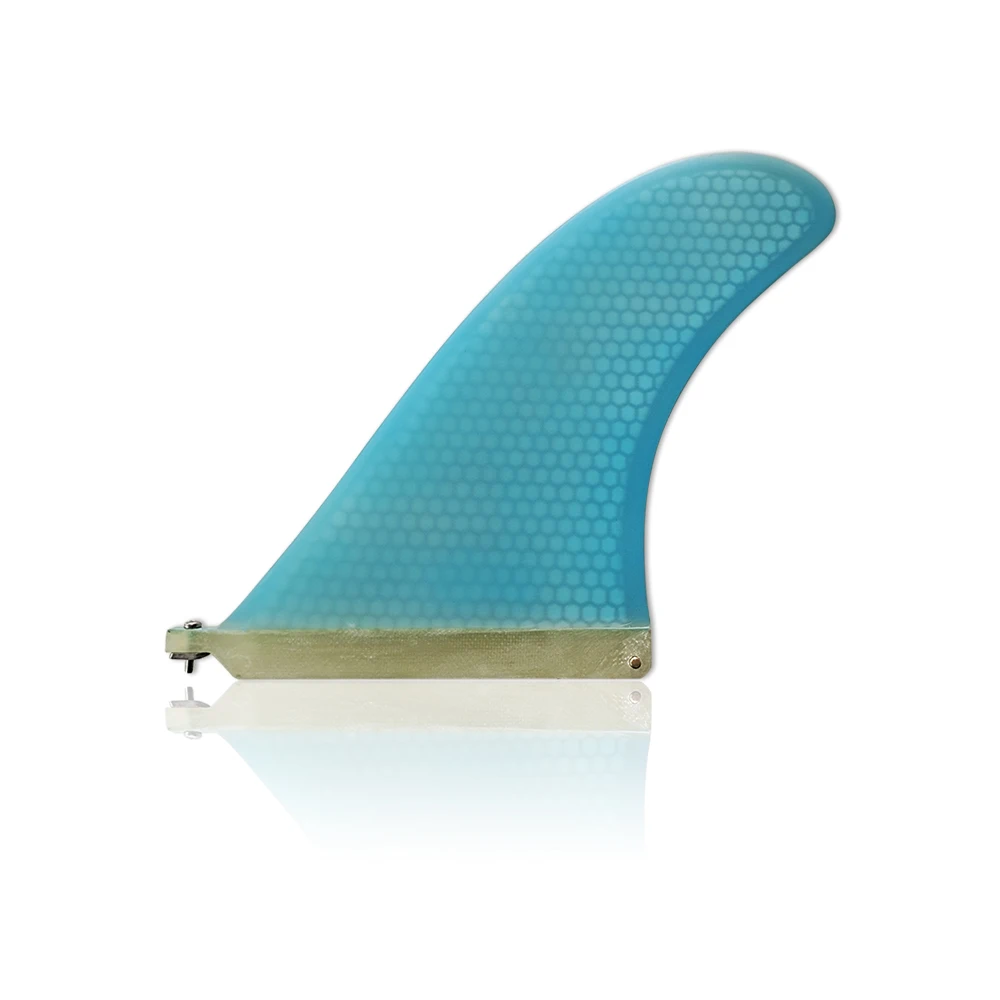 Longboard Fin For 9 Length Single Central Surfboard Fin Paddle Board Blue Centre Surfing Fin With Screw Stand Up Paddle Sport