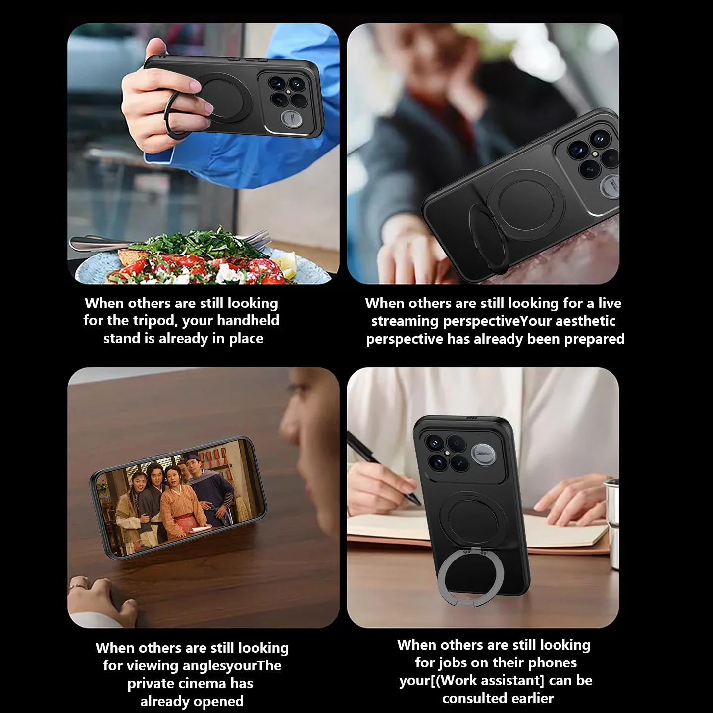 360-Degree Rotation Matte Frosted Magnetic Shockproof Armor Phone Case