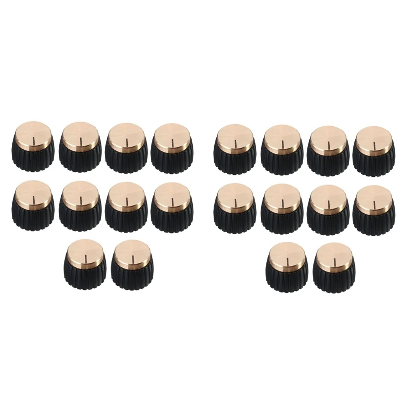 Manopole Amplificatore Amplificatore Per Chitarra 20X Push-On Nero + Tappo Oro Per Amplificatore Marshall