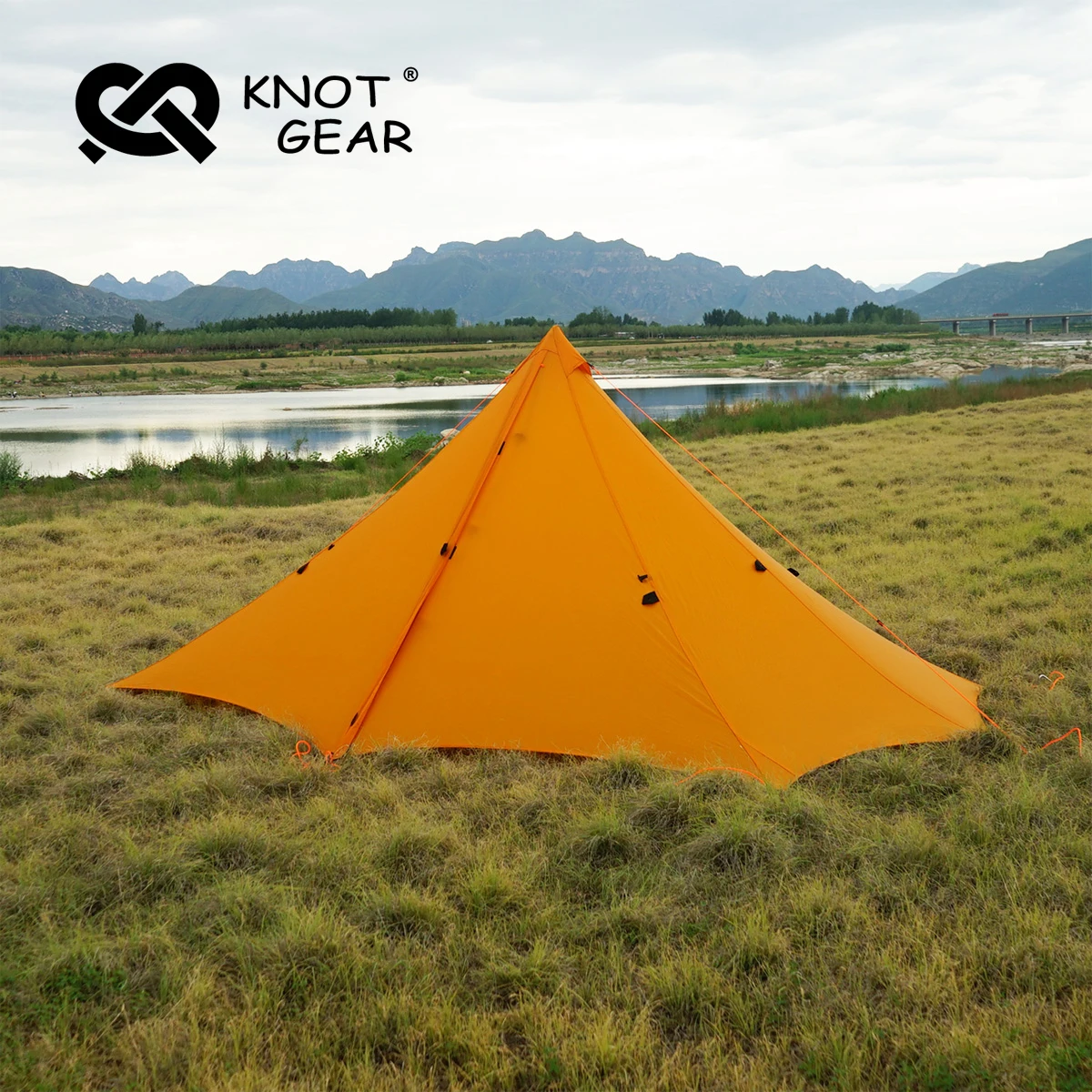 Knot Hufu1 Outdoor Camping Pyramind Tent Lightweight 20D Double Silicone Hiking Traveling Backpack 1P-2P Octagonal Tent