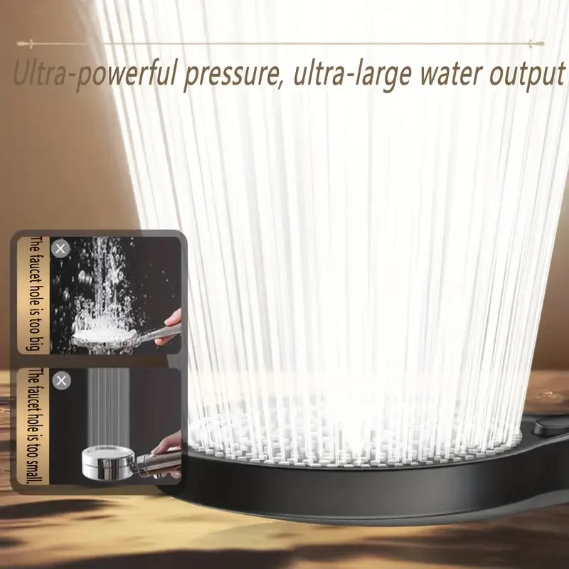 15cm Round Love Flower Showerhead: High-Pressure Spray Head with Super Absorbent Bathroom Home Shower Head Set for Large Water