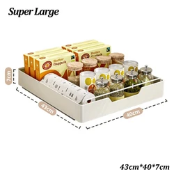 Sliding Rail Pull - Out Kitchen Organizer with Spice Rack and Storage Shelves (43X40X7cm)