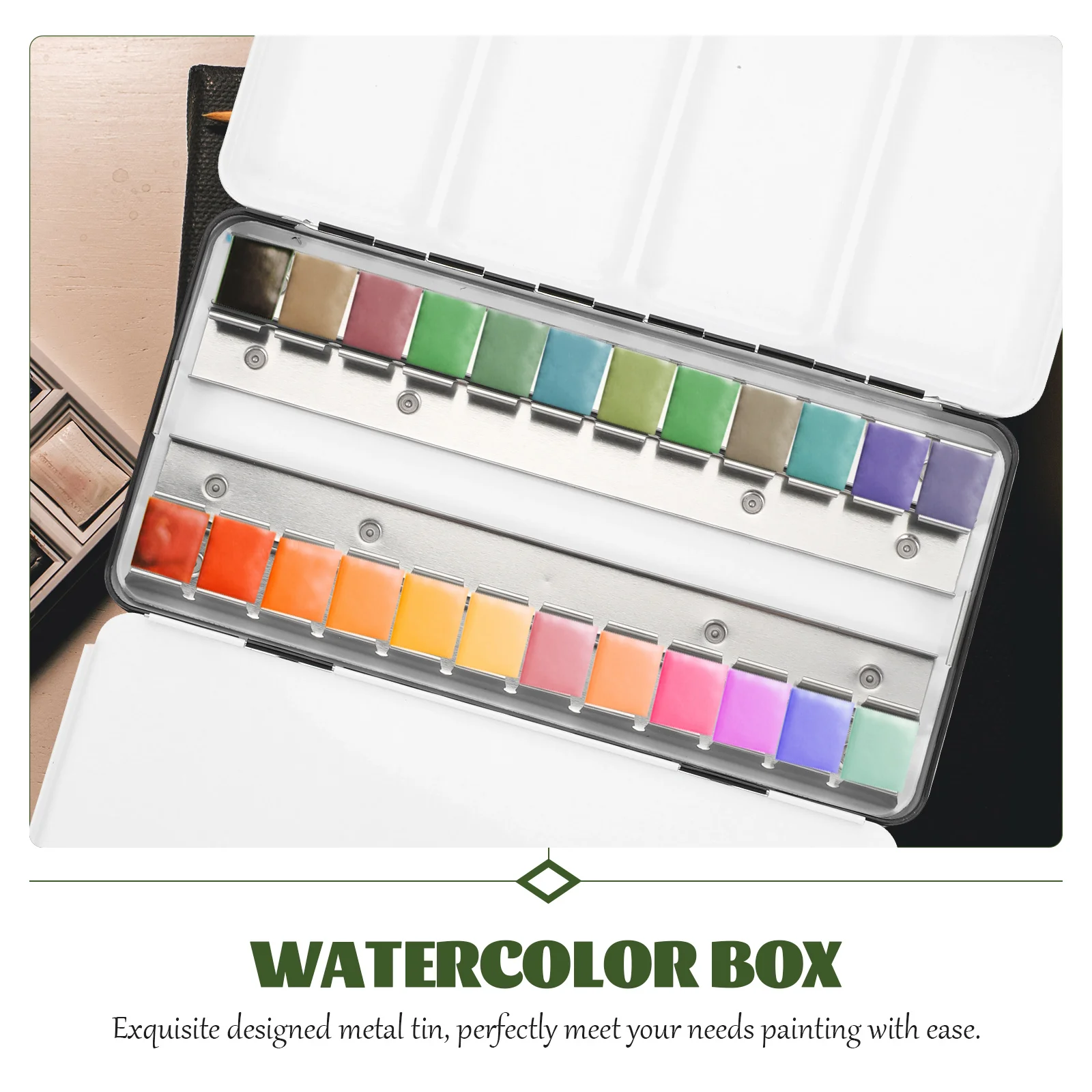 Watercolor Palette Empty Watercolor Palette Tin Paint Case Palette Metal Watercolor Tin Holds 48 Half Pans Black Iron Travel Artist