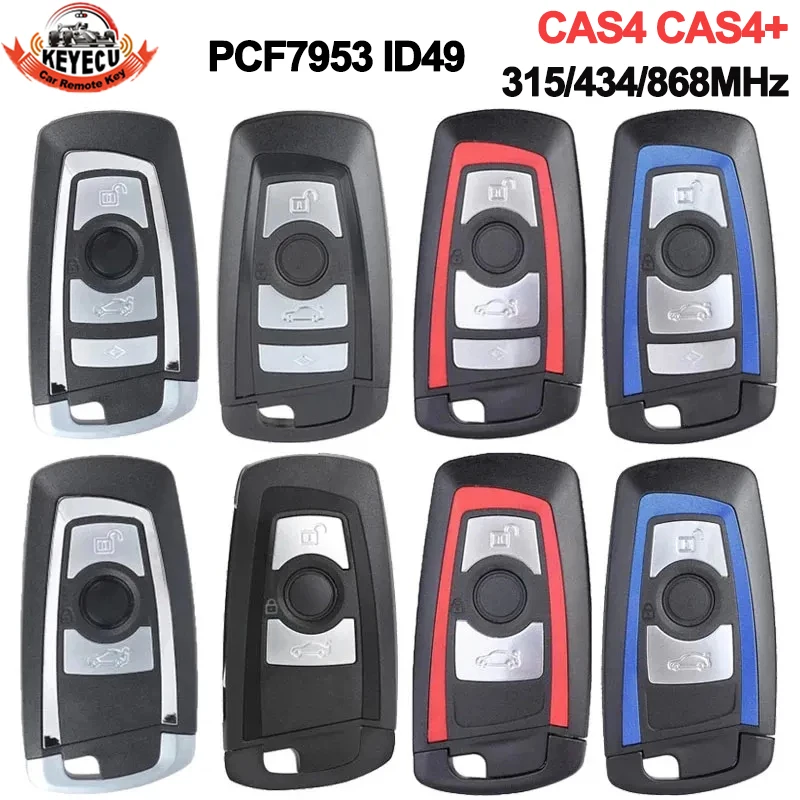 KEYECU PCF7953 315MHz 434MHz 868MHz For BMW 3 5 7 Series 2009- CAS4 F System Keyless Go Key Smart Remote Fob KR55WK49863