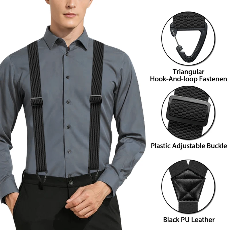 Hidden Suspenders Heavy Duty Work Under Y Back Suspender Clothes 1.5 Inches...
