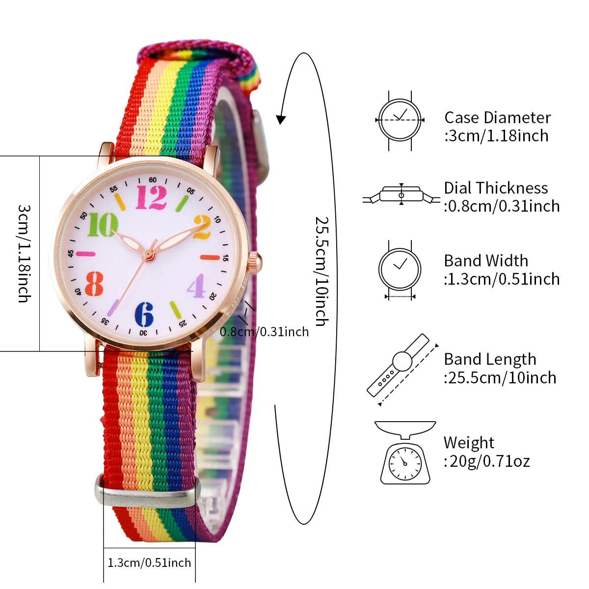 4PCS/Set Women's Watch Casual Nylon Band Analog Quartz Watches Love Beads Bracelets Set 5