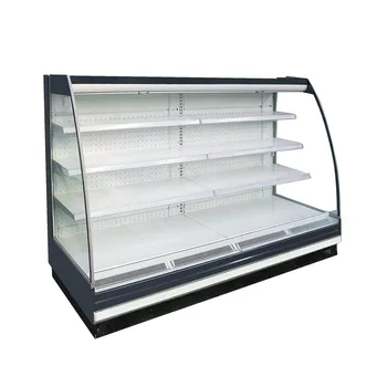 Customized Commercial Open Curved Glass Refrigerated Display Case for the Sales of Meat Beverages and Vegetables in Supermarkets 1
