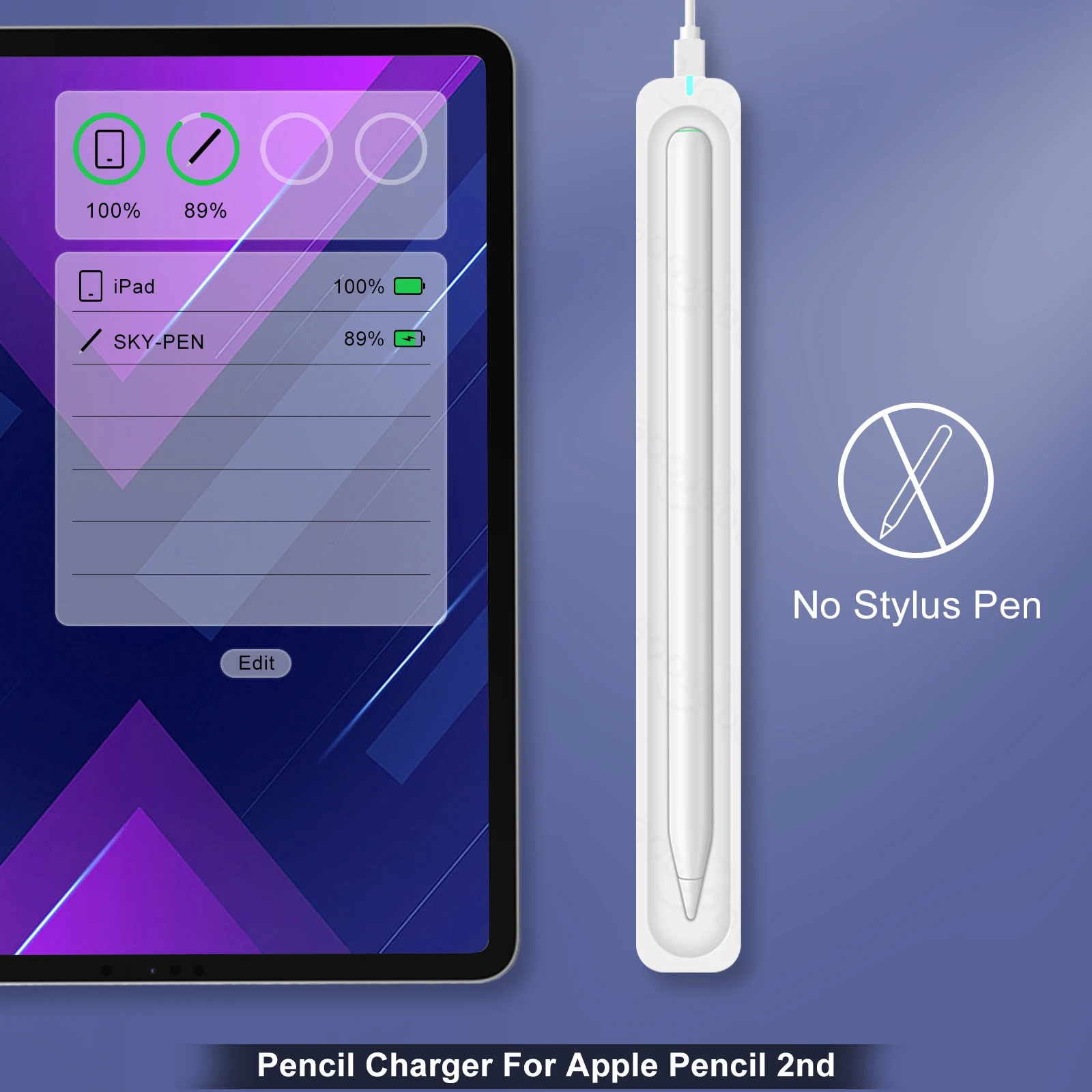 Carregador de Lápis sem Fio para Apple Pencil Case Carregamento Magnético para Apple Pencil Caixa de Carregamento Rápido - Imagem 4