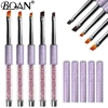 BQAN Nail Brush Design Oblique Purple Rhinestone Head Metal Handle Nylon Hair Nail Gel Brush For Nail Art Brush 1