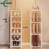 Shoe Rack Metal Frame & Fabric Interlayer Multiple Layers Space-saving Shoe Shelf  Wall Corner Stackable Adjustable Shoe Rack 1
