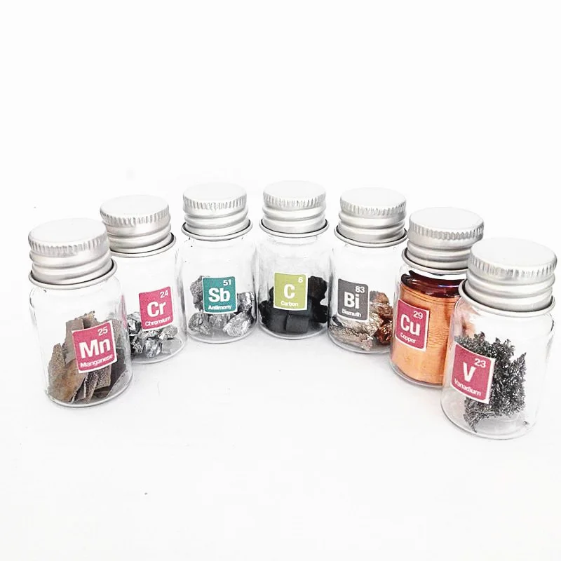 

30 Types Vial Bottle Elements Metal Non-metal Rare Earth Simple Collection Vials Ampoule Combination Manganese Ni Silicon Fe V