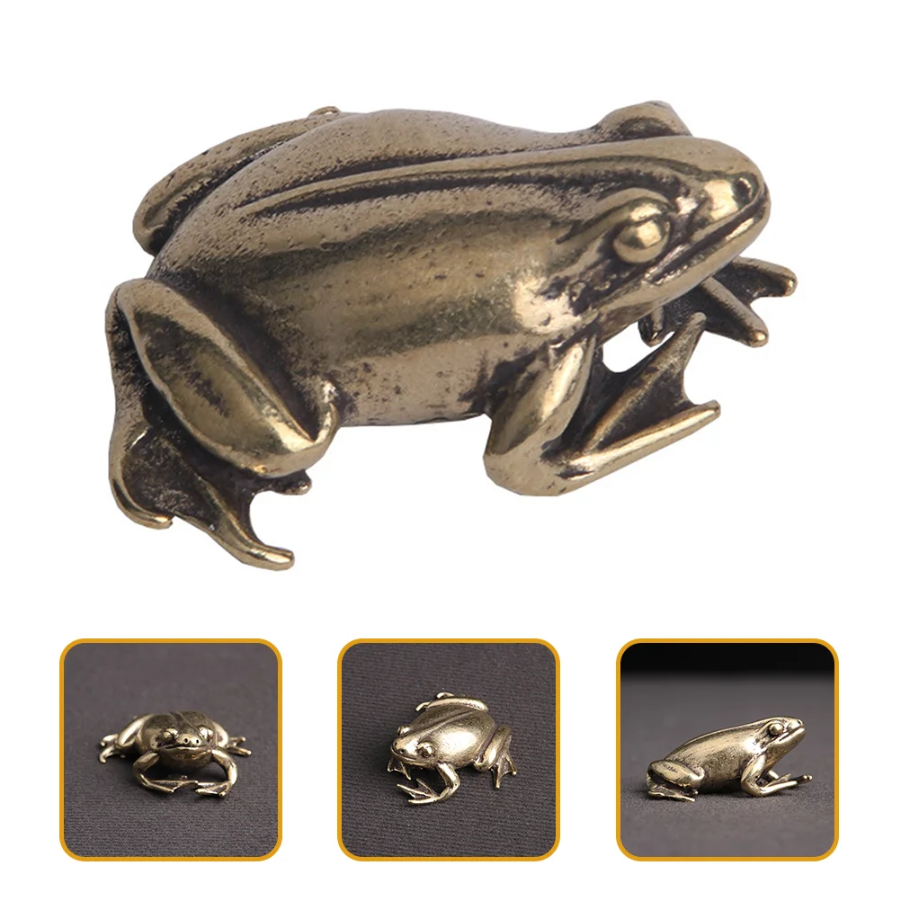 

Frog Table Decoration Animal Statue Copper Animals Crafts Ornament Desktop Figurine Modeling
