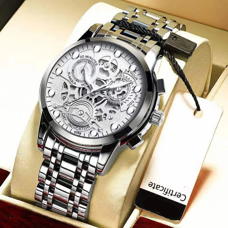 Men Luxury Quartz Watch for Man Quartz Watches Male Wristwatches Men’s Automatic Mechanical Waterproof Luminous Casual Clock